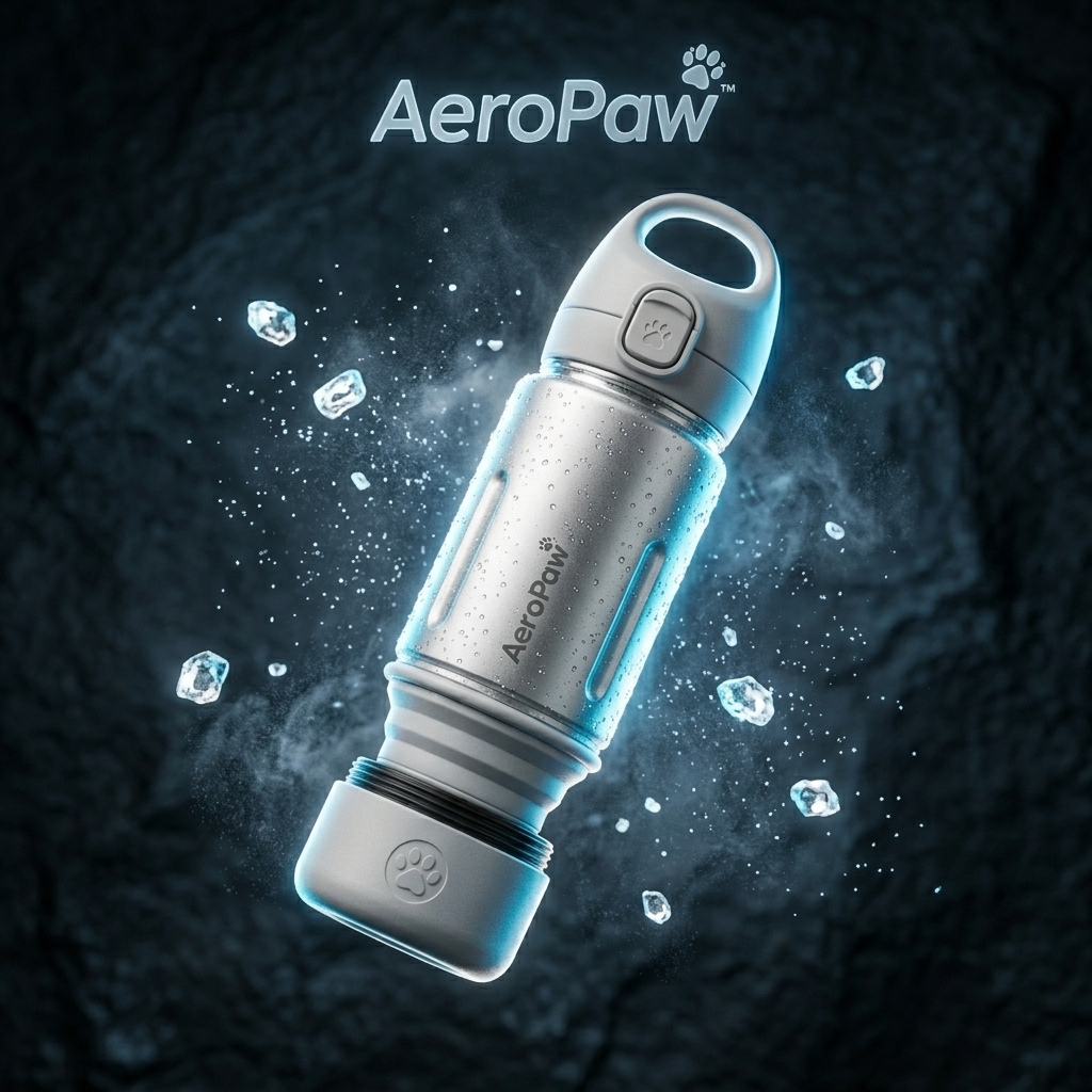 AeroPaw 3-in-1 dog travel bottle in Alpine Pearl White