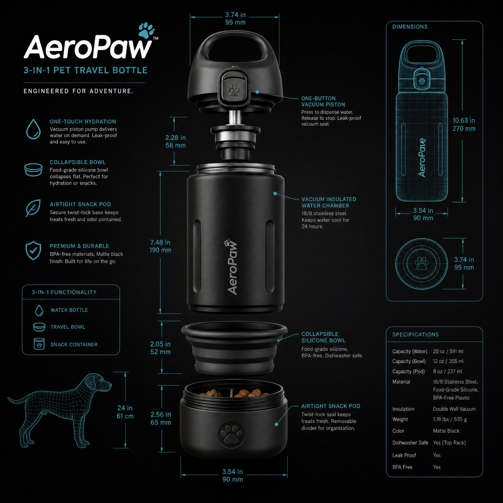 AeroPaw 3-in-1 Exploded Blueprint Schematics